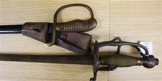 A Turkish sidearm and a cagework hilted sword